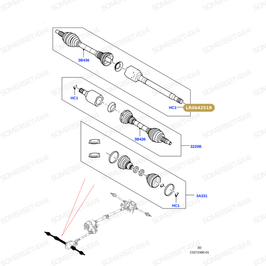 LR064251R LAND ROVER - SHAFT DRIVE From BRITPART