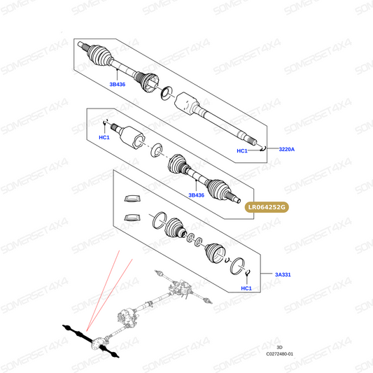 LR064252G LAND ROVER - SHAFT - DRIVE From GKN