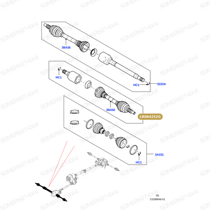 LR064252G LAND ROVER - SHAFT - DRIVE From GKN