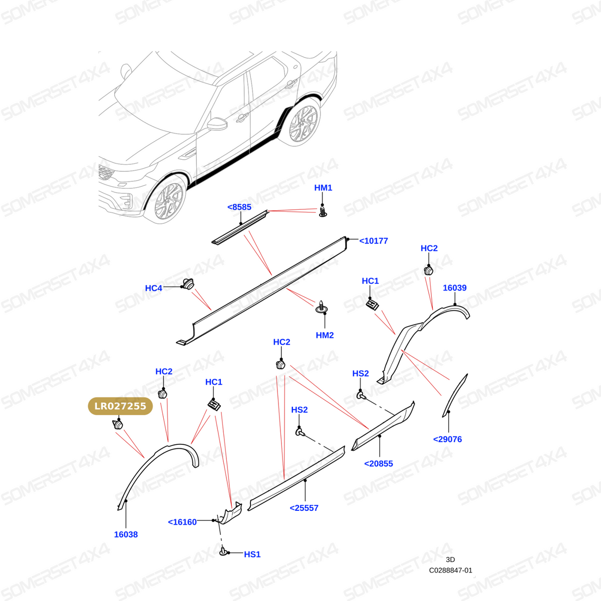 LR027255 LAND ROVER - CLIP From ALLMAKES
