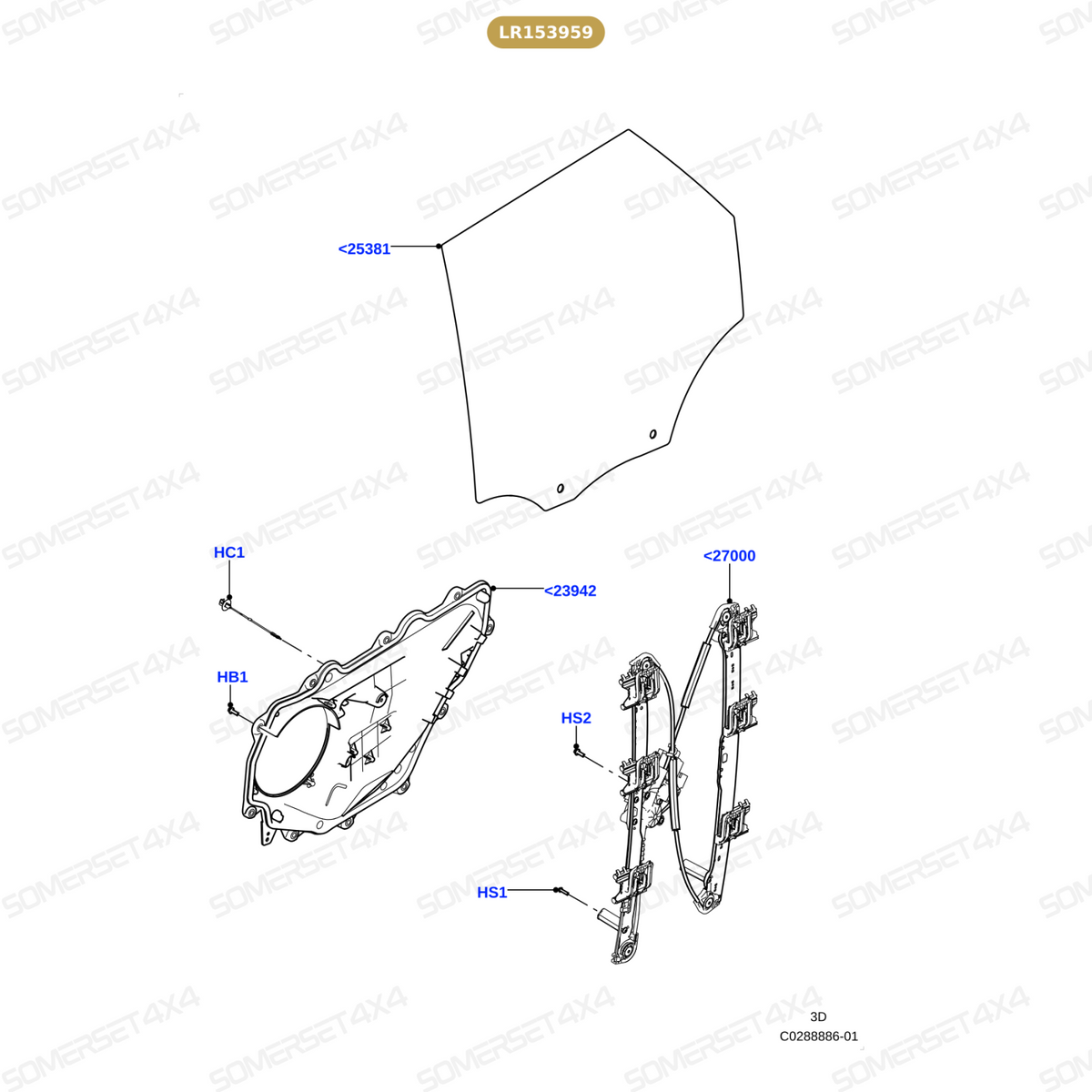 LR153959 LAND ROVER - REGULATOR AND MOTOR - WINDOW From ALLMAKES