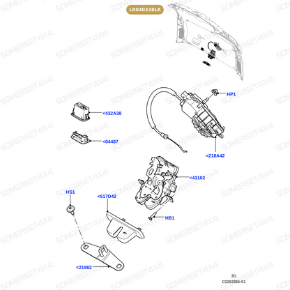 LR040338LR GENUINE LAND ROVER - Switch - Tailgate