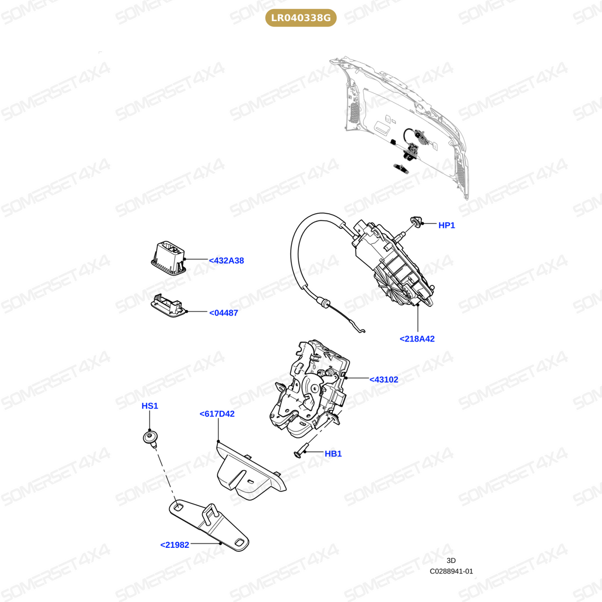 LR040338G LAND ROVER - SWITCH - TAILGATE From PR2 ALLMAKES OE
