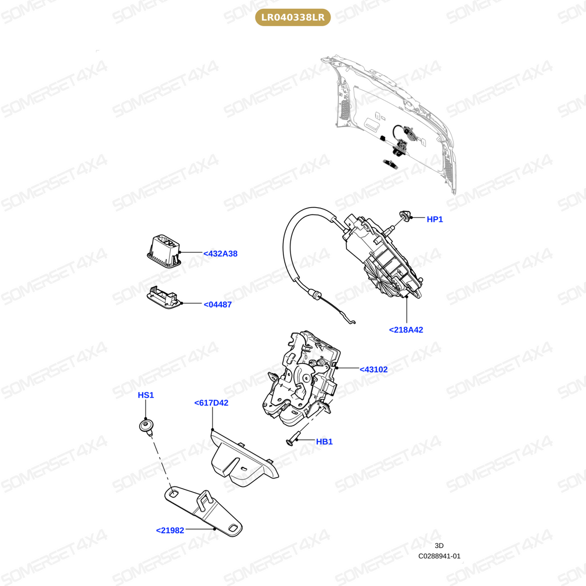 LR040338LR GENUINE LAND ROVER - Switch - Tailgate