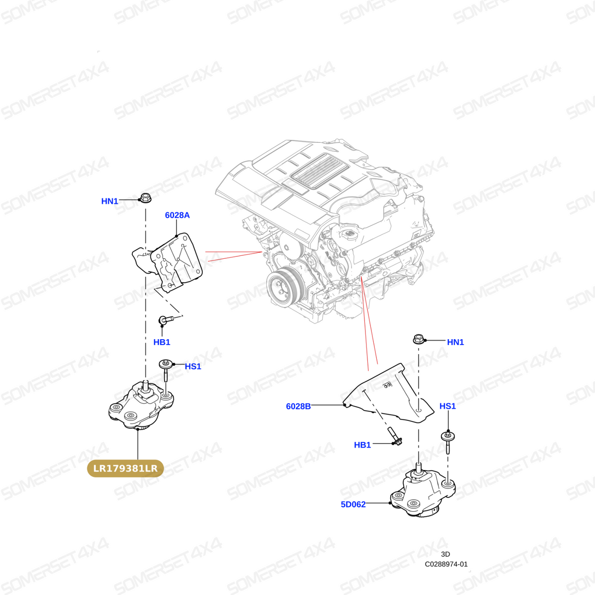 LR179381LR GENUINE LAND ROVER - BRACKET - ENGINE MOUNTING