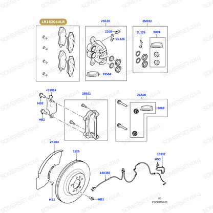 LR162044LR GENUINE LAND ROVER - KIT - CALIPER BRAKE PAD