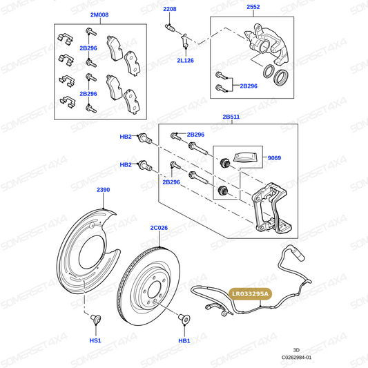 LR033295A LAND ROVER - BRAKE SENSOR PAD WEAR - REAR From AUTOTEC