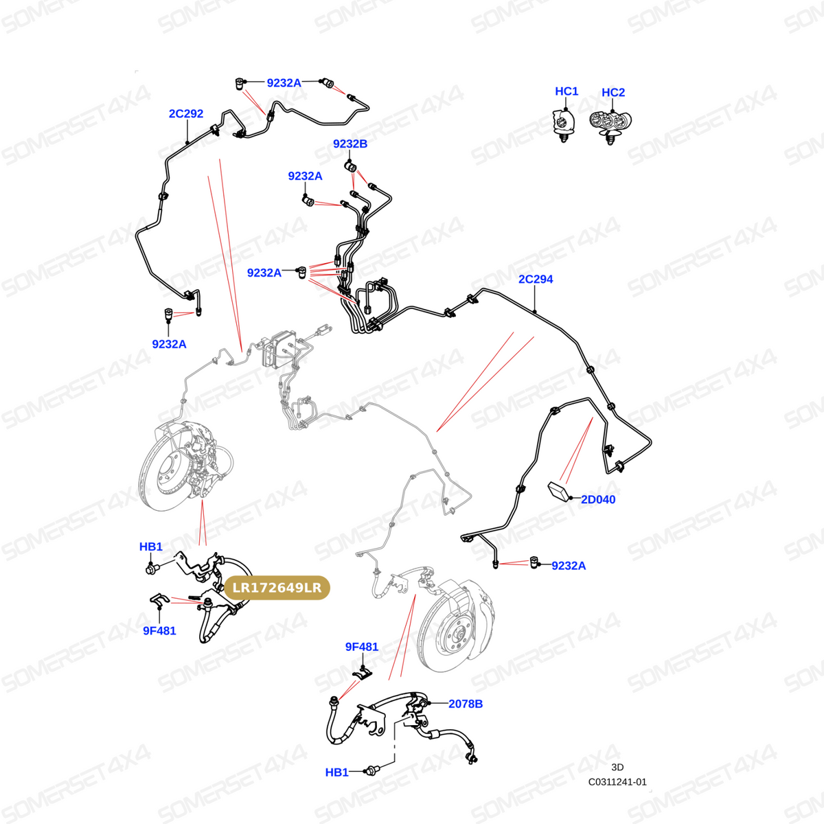 LR172649LR GENUINE LAND ROVER - HOSE - BRAKE