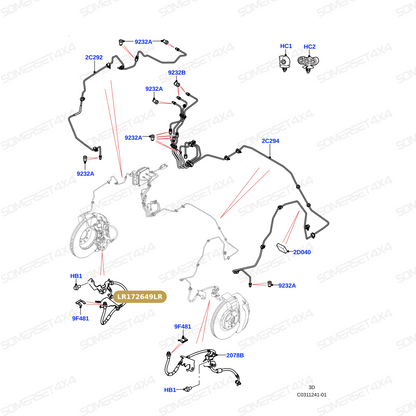 LR172649LR GENUINE LAND ROVER - HOSE - BRAKE