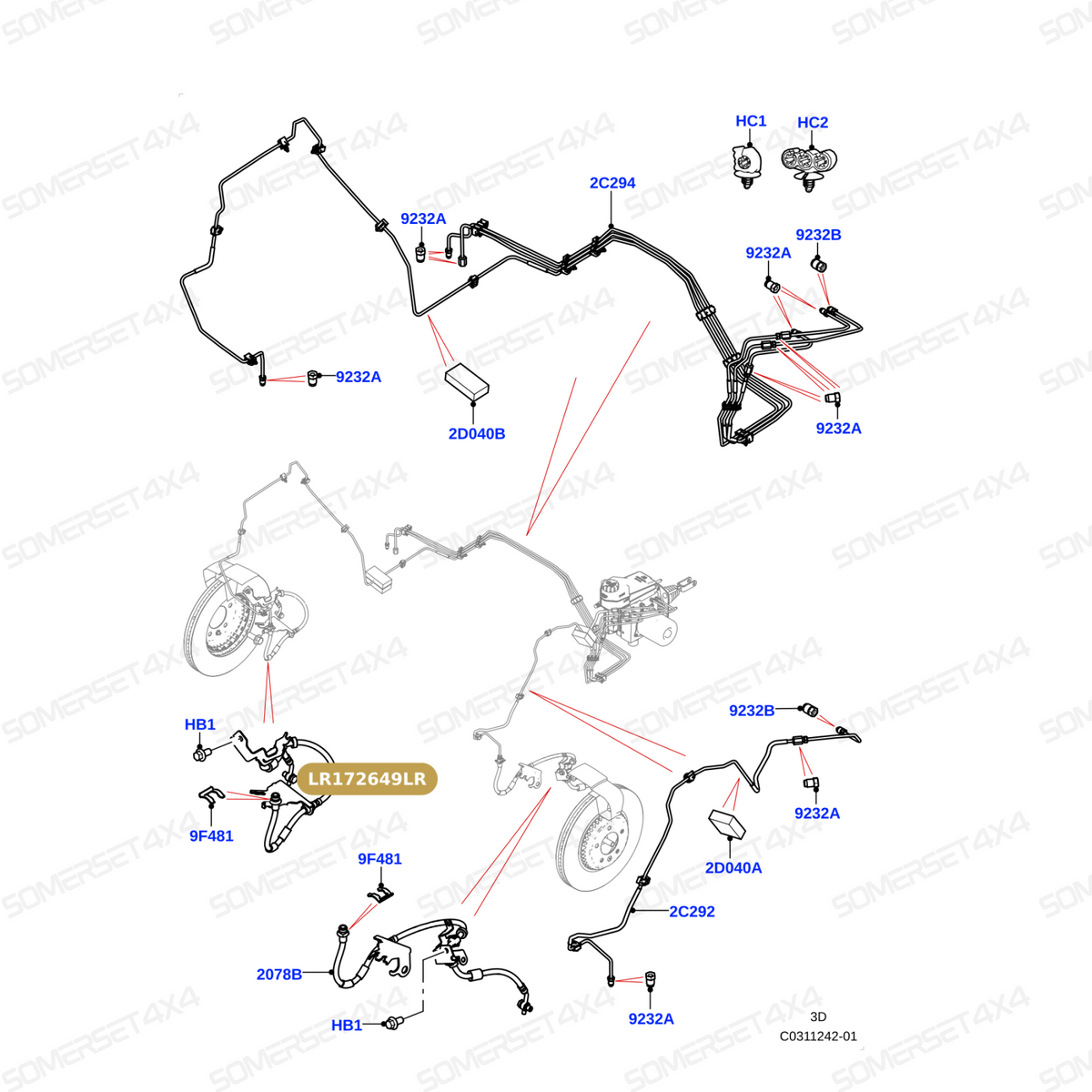LR172649LR GENUINE LAND ROVER - HOSE - BRAKE