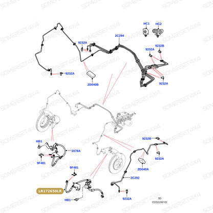 LR172650LR GENUINE LAND ROVER - HOSE - BRAKE