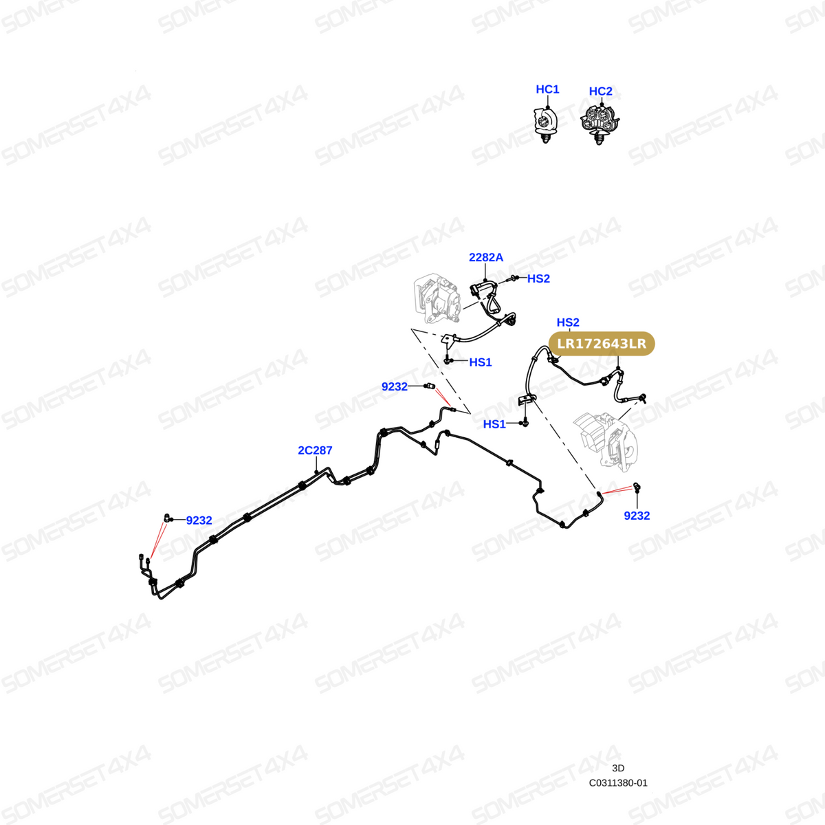 LR172643LR GENUINE LAND ROVER - Hose - Brake
