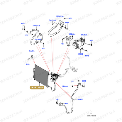 LR181385G LAND ROVER - CONDENSER From NISSENS