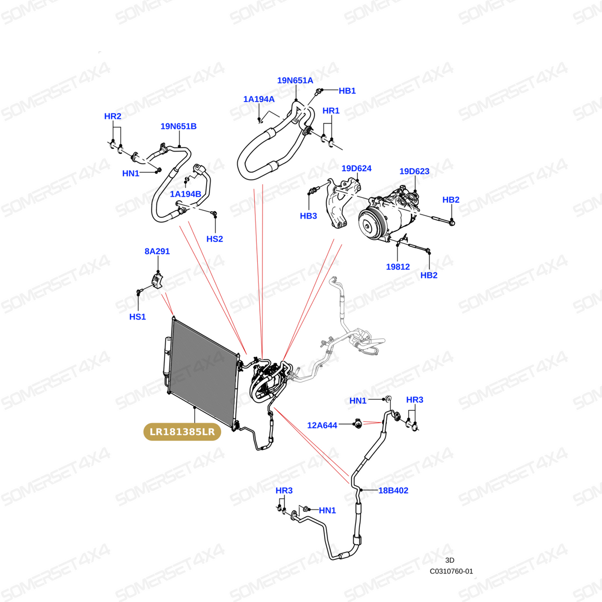 LR181385LR GENUINE LAND ROVER - CONDENSER