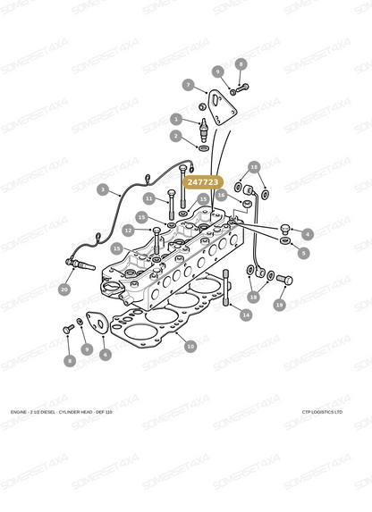 247723 LAND ROVER - BOLT FOR CYLINDER HEAD - 1/2 UNF X 6 - DIESEL From PR2 ALLMAKES OE