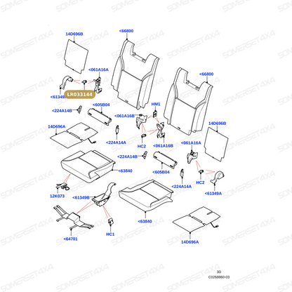 LR033144 LAND ROVER - CLIP-RETAINING From ALLMAKES