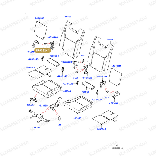 LR033144 LAND ROVER - CLIP-RETAINING From ALLMAKES