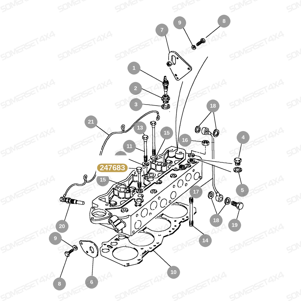 247683 LAND ROVER - CYLINDER HEAD BOLT From PR2 ALLMAKES OE
