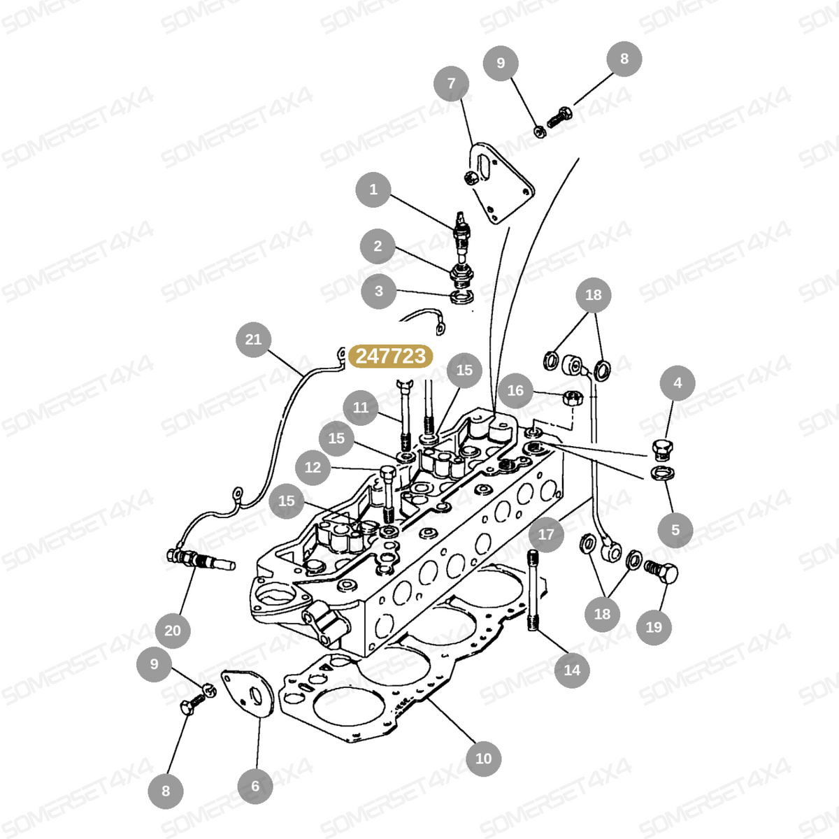 247723 LAND ROVER - BOLT FOR CYLINDER HEAD - 1/2 UNF X 6 - DIESEL From PR2 ALLMAKES OE