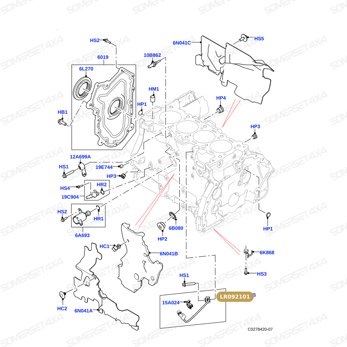 LR092101 LAND ROVER - KNOCK SENSOR From BOSCH