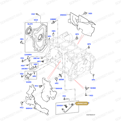 LR092101 LAND ROVER - KNOCK SENSOR From BOSCH
