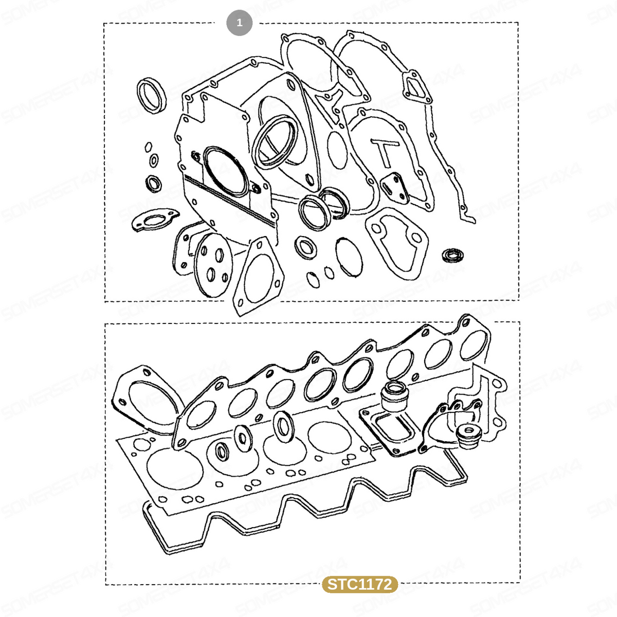STC1172 LAND ROVER - GASKET - SET - CYLINDER HEAD - 200TDI From NULL