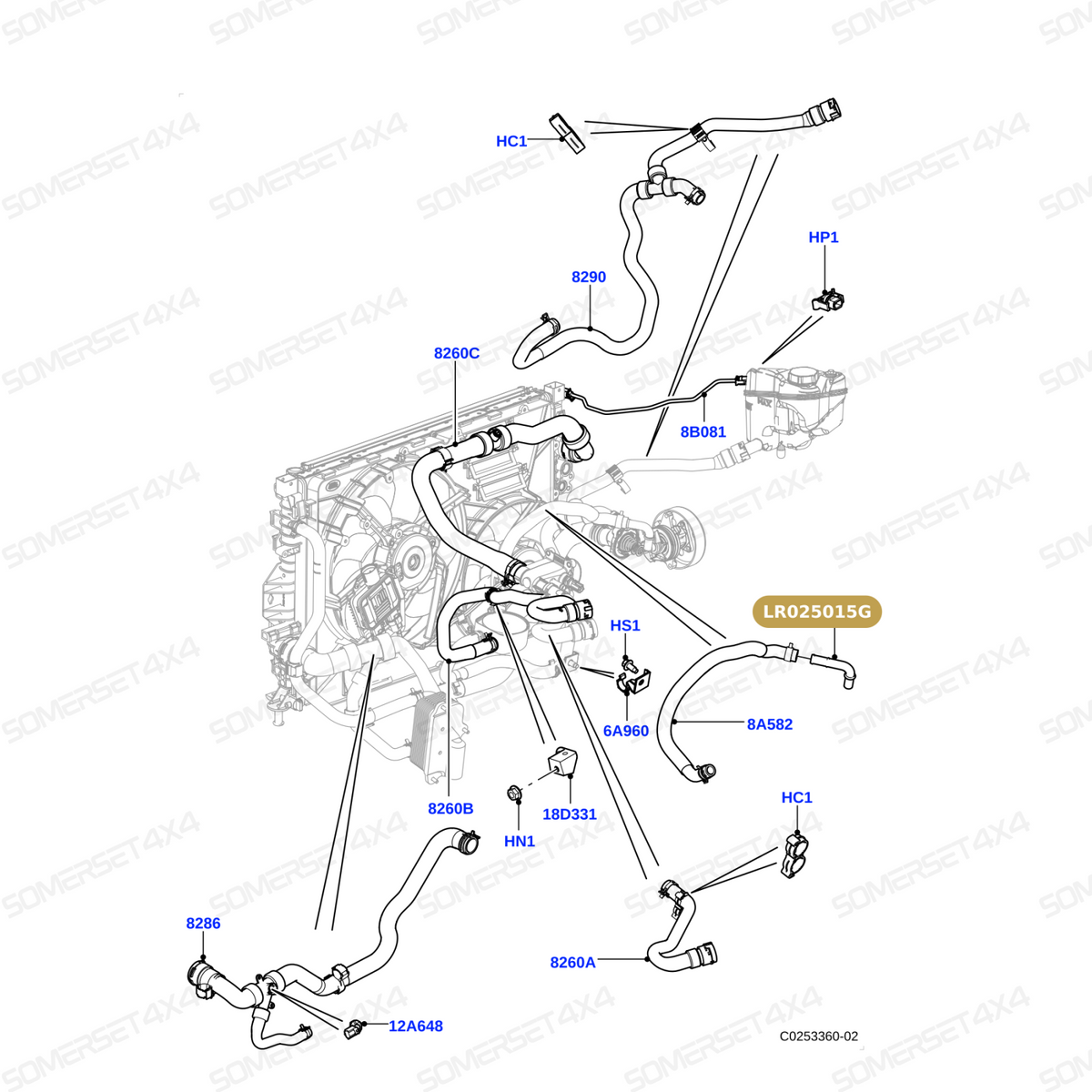 LR025015G LAND ROVER - CONNECTOR WATER OUTLET 2.0L TIVCT L359 L538 L550 OE From OEM