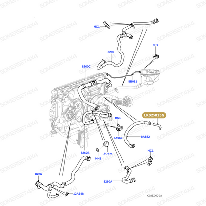 LR025015G LAND ROVER - CONNECTOR WATER OUTLET 2.0L TIVCT L359 L538 L550 OE From OEM