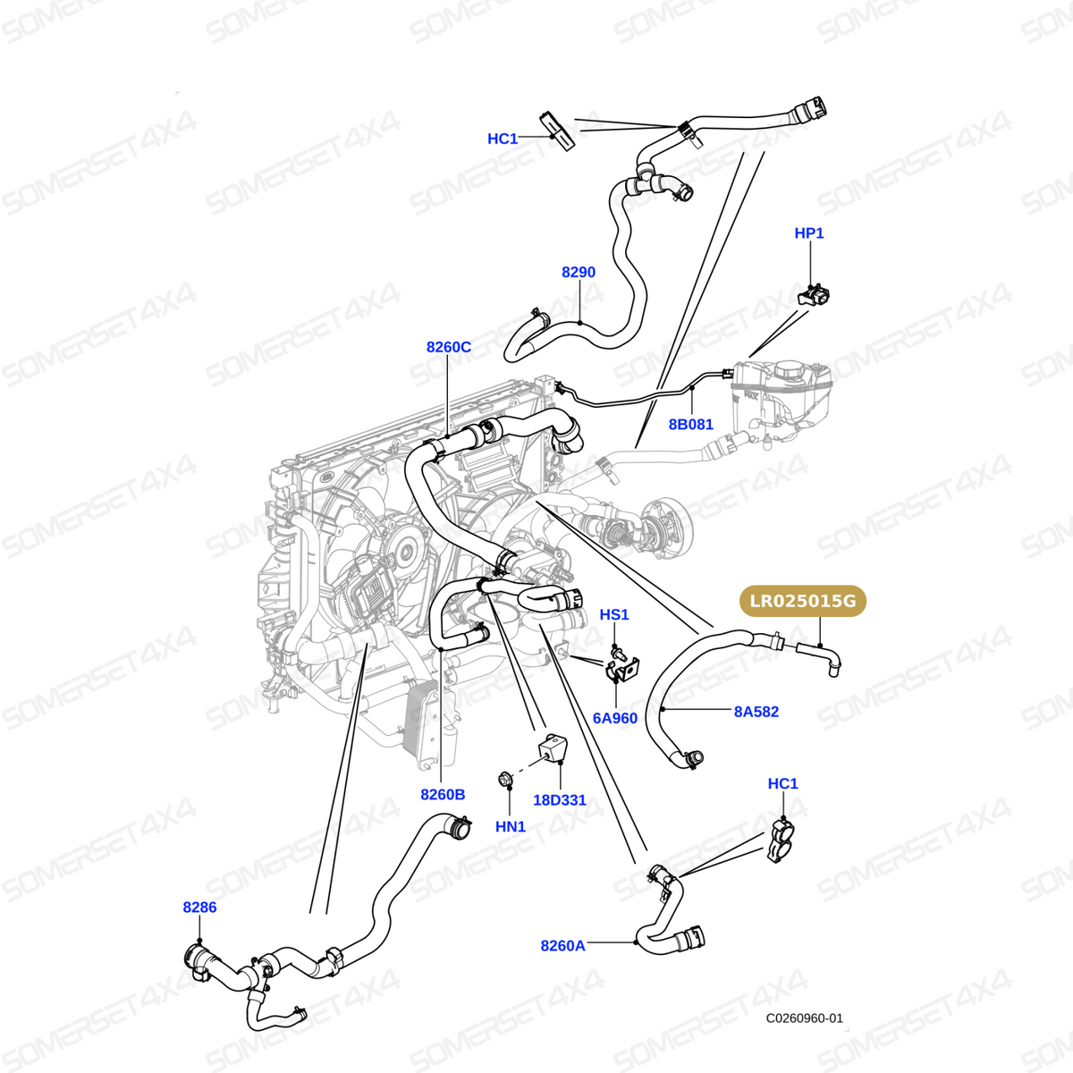LR025015G LAND ROVER - CONNECTOR WATER OUTLET 2.0L TIVCT L359 L538 L550 OE From OEM