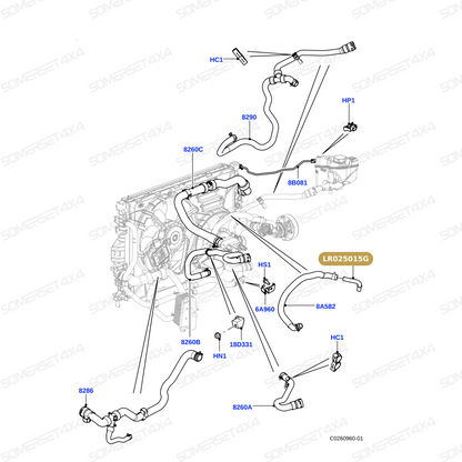 LR025015G LAND ROVER - CONNECTOR WATER OUTLET 2.0L TIVCT L359 L538 L550 OE From OEM