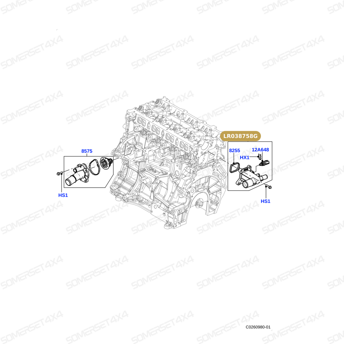 LR038758G LAND ROVER - ADAPTOR - WATER OUTLET CONNECTOR From OEM