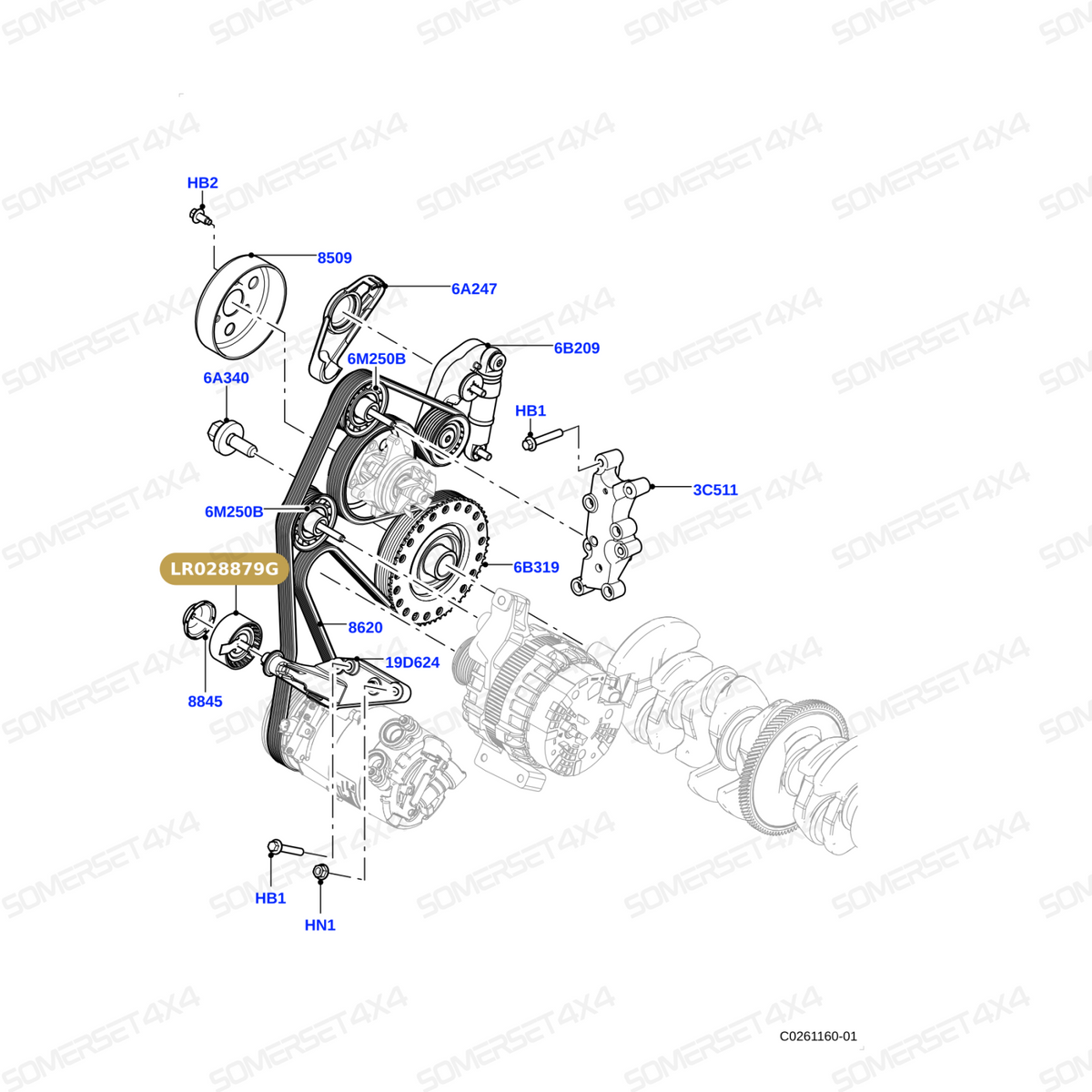 LR028879G LAND ROVER - PULLEY - IDLER - PULLEYS - LOWER From SKF