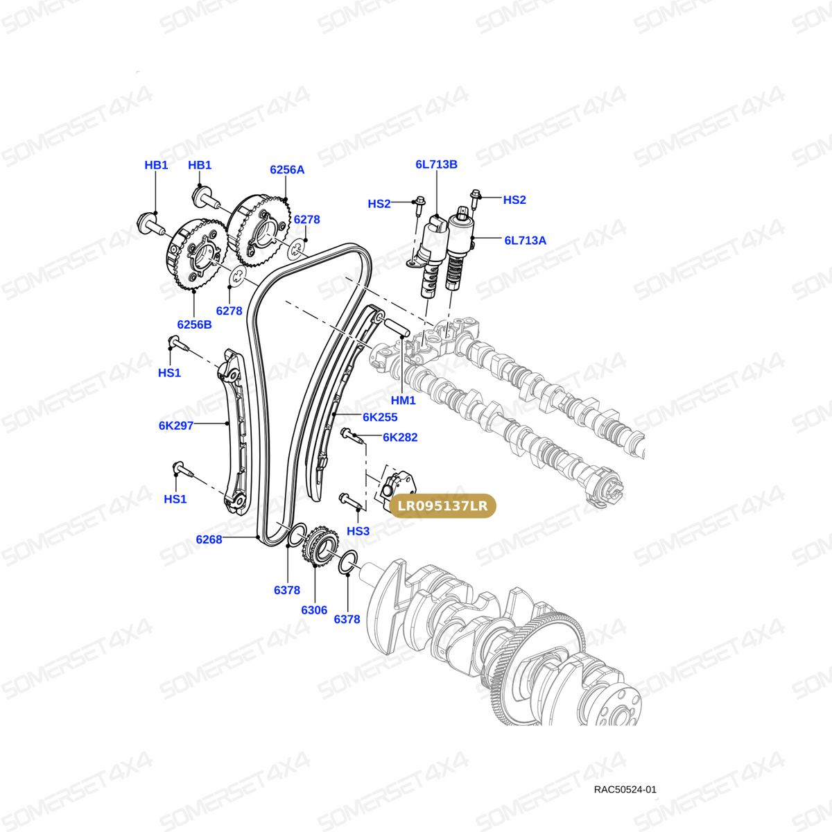 LR095137LR GENUINE LAND ROVER - TENSIONER - TIMING BELT