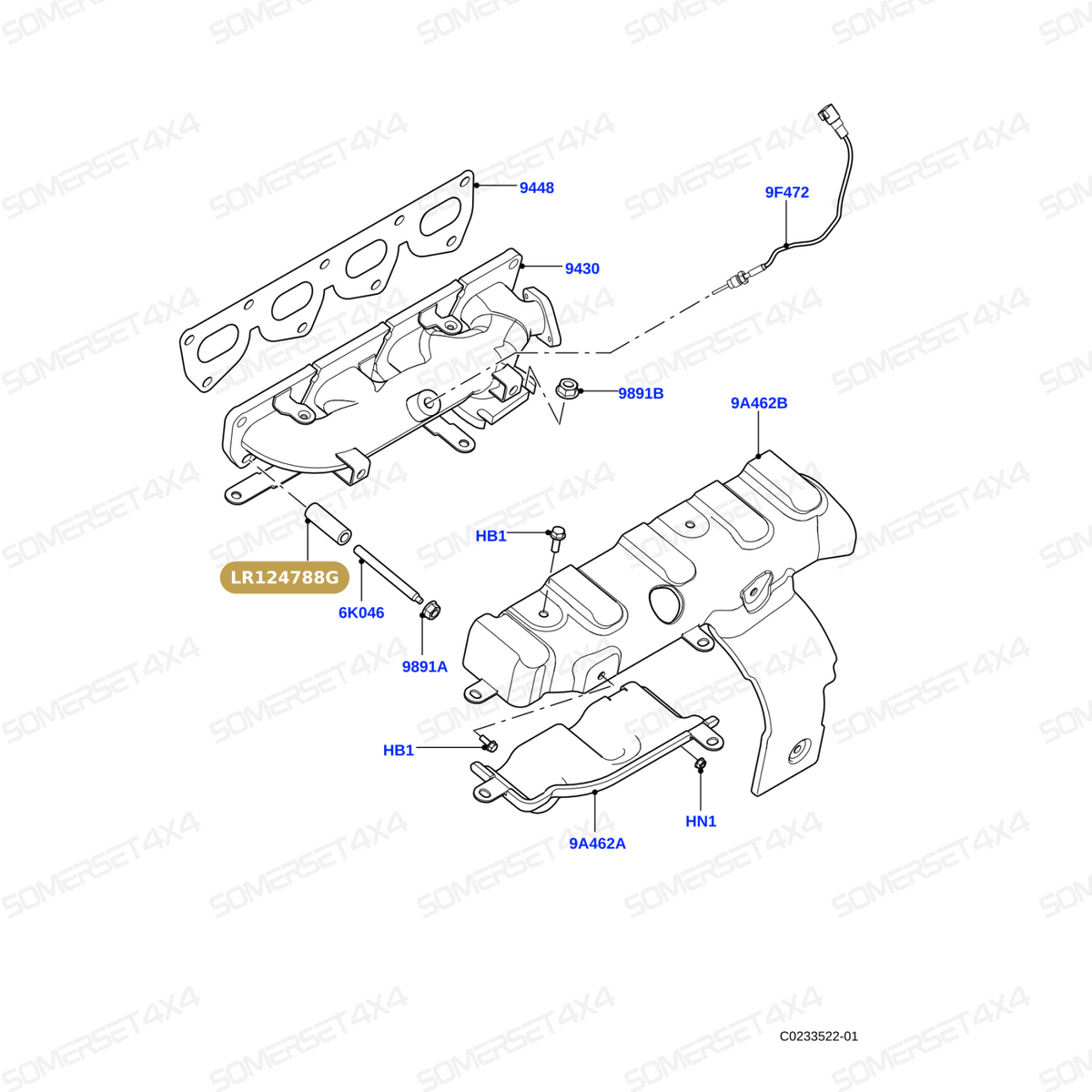 LR124788G LAND ROVER - SPACER - EXHAUST MANIFOLD FIXING From OEM