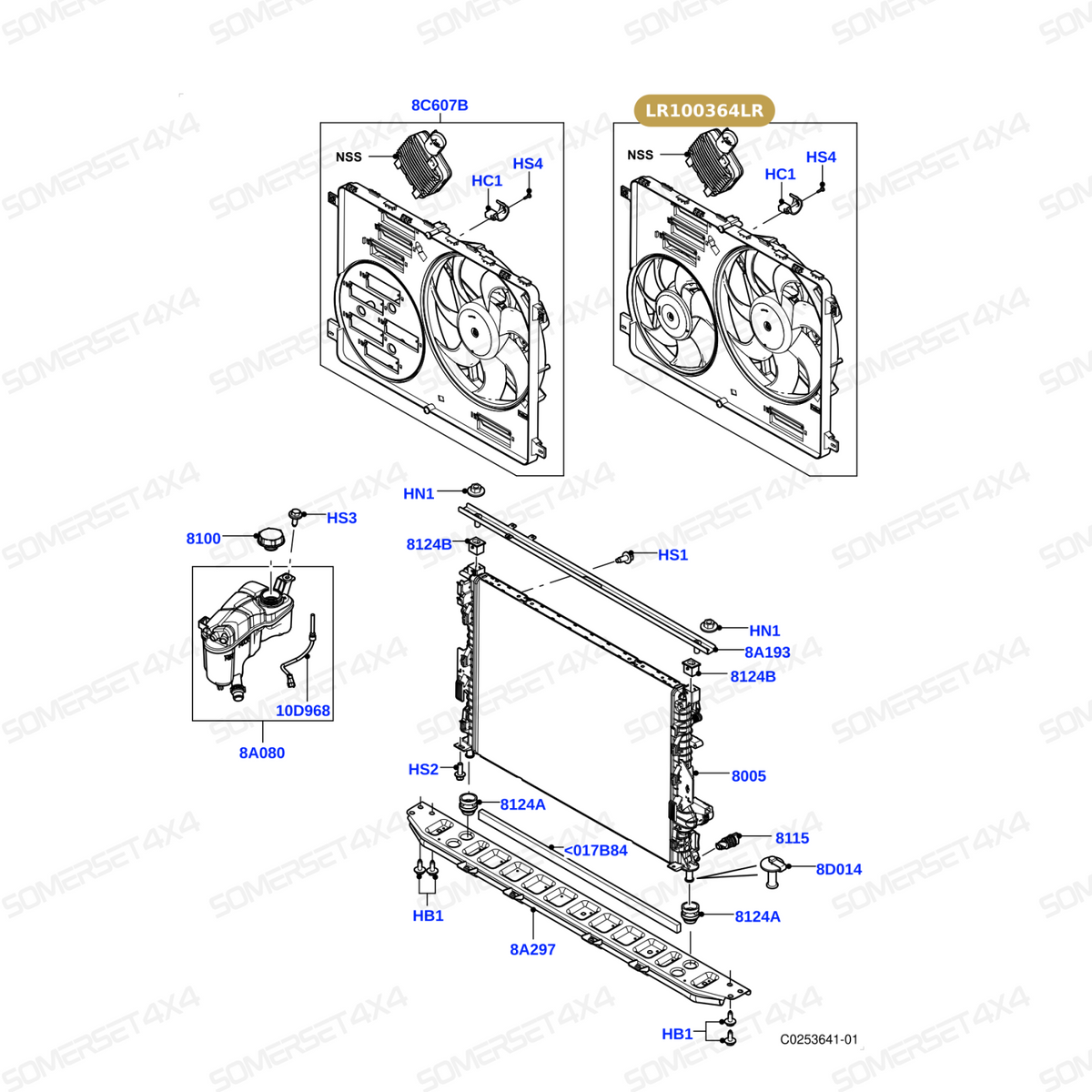 LR100364LR GENUINE LAND ROVER - TOR AND FAN - ENGINE COOLING