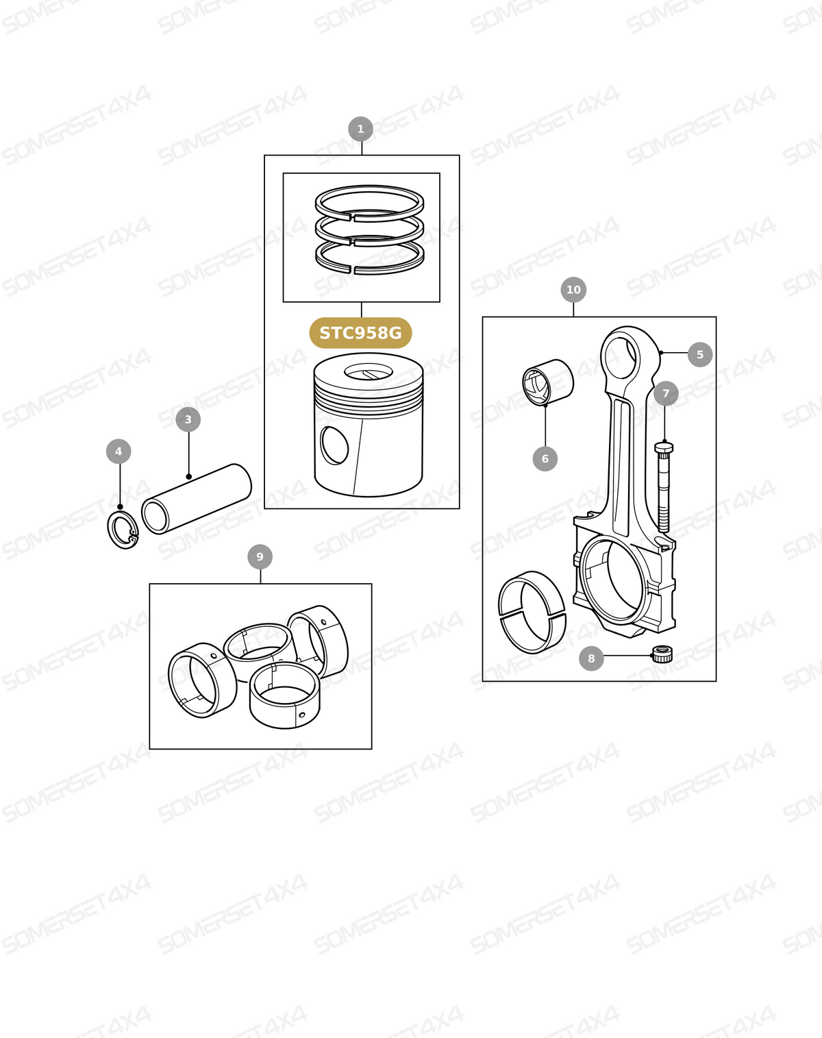 STC958G LAND ROVER - RING SET - PISTON - STANDARD - 300TDI From KS