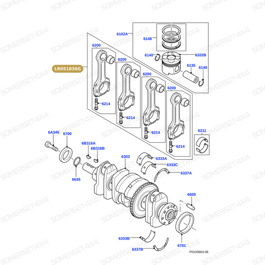 LR051836G LAND ROVER - CON ROD KIT From ALLMAKES OE