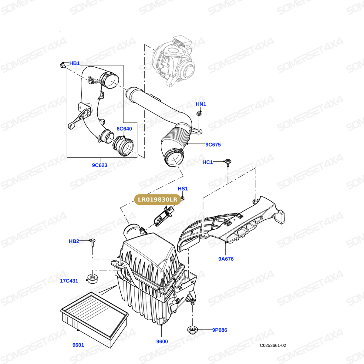 LR019830LR GENUINE LAND ROVER - SENSOR - MASS AIR FLOW