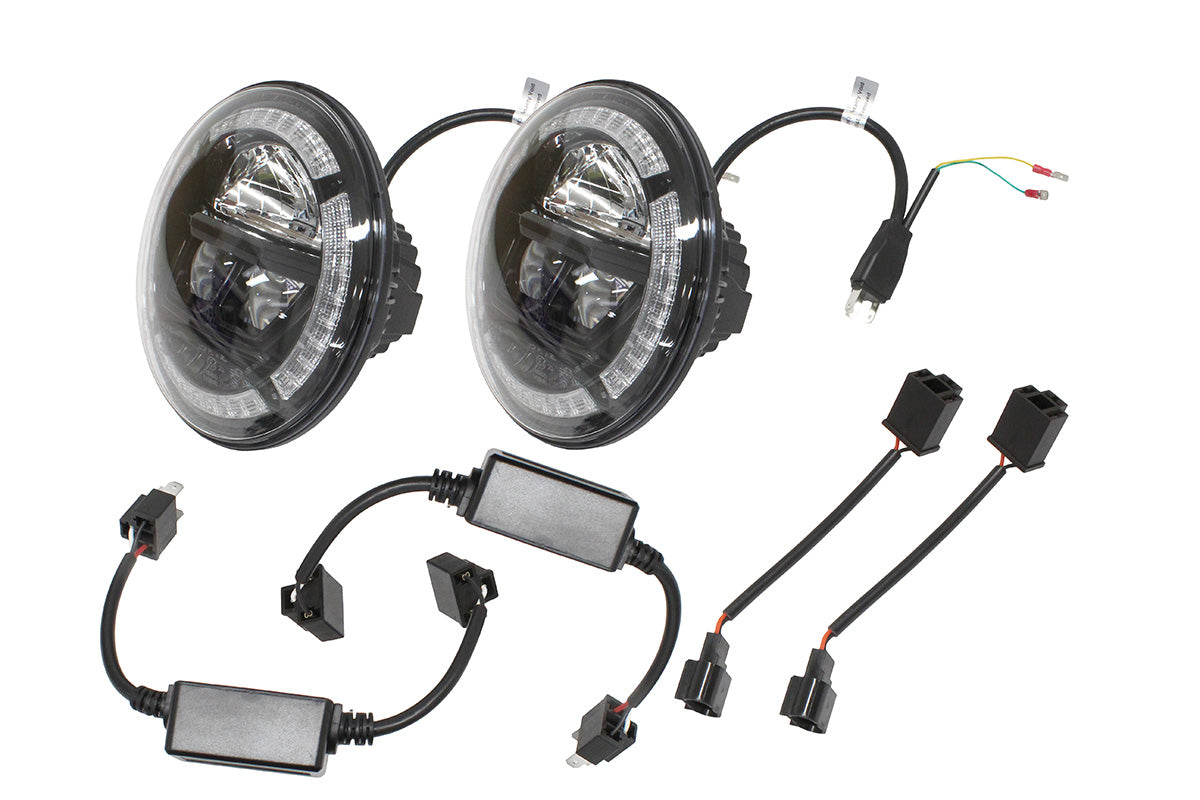 DA3463 LAND ROVER - PAIR 7 INCH HALO DRL HEADLAMP LHD - DEF
