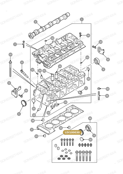 LDI100030 LAND ROVER - SEAL - CYLINDER HEADS - OIL - CAMSHAFT - FRONT - TD5 From PR2 ALLMAKES OE