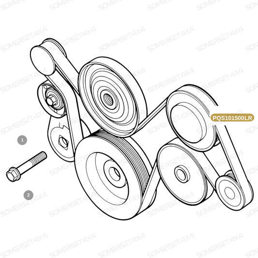 PQS101500LR GENUINE LAND ROVER - BELT - POLYVEE ALTERNATOR