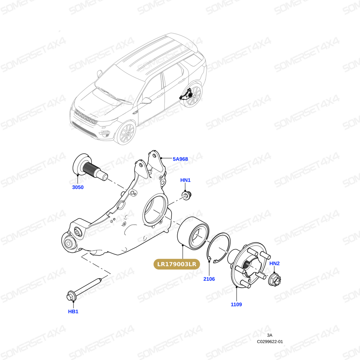 LR179003LR GENUINE LAND ROVER - BEARING - WHEEL HUB