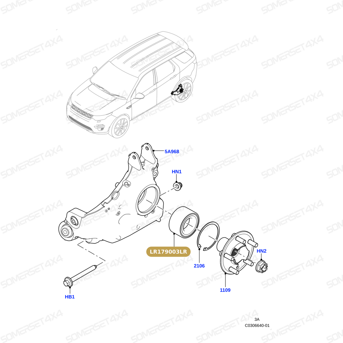 LR179003LR GENUINE LAND ROVER - BEARING - WHEEL HUB