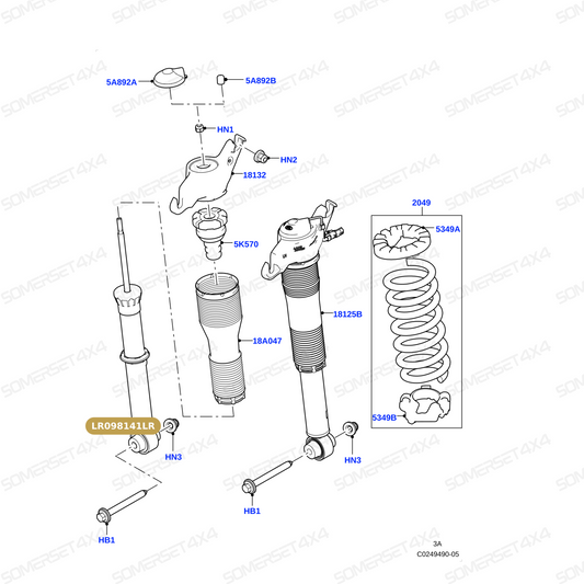LR098141LR GENUINE LAND ROVER - SHOCK ABSORBER - REAR