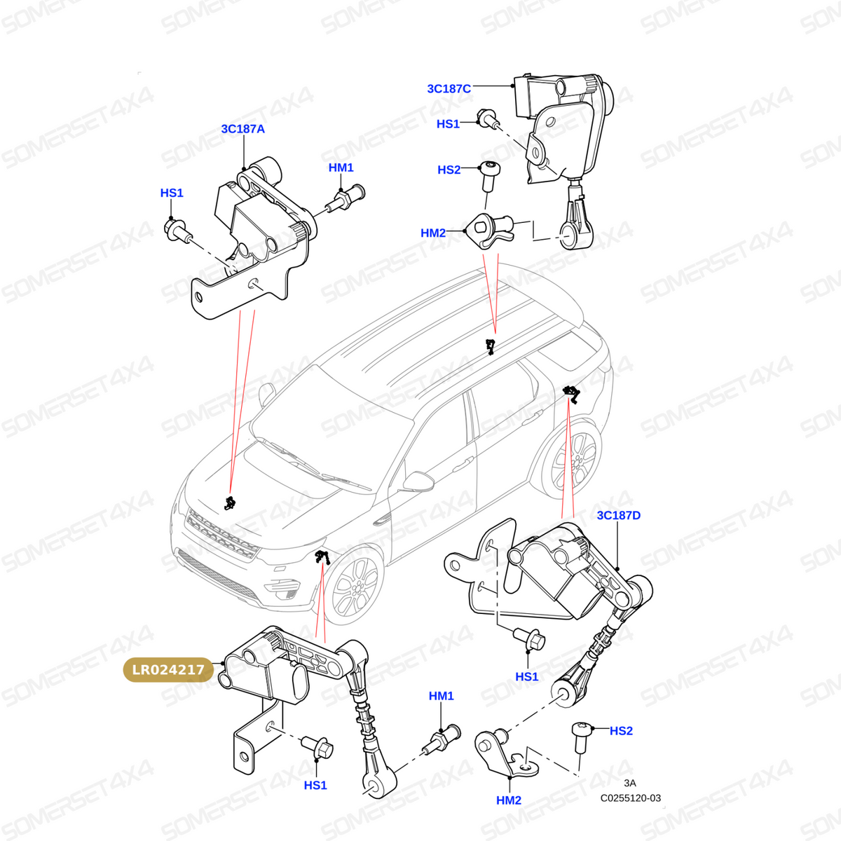 LR024217 LAND ROVER - SENSOR ASSY - RANGE ROVER EVOQUE - LH - FRONT From ALLMAKES