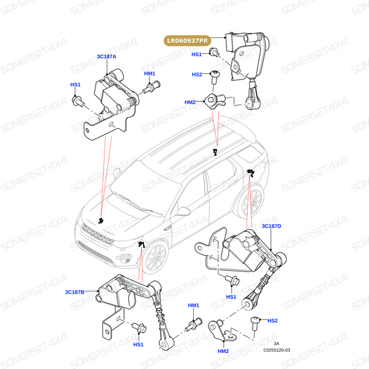 LR060935PR LAND ROVER - SENSOR - RIDE HEIGHT - AIR SUSPENSION From PROEVO+
