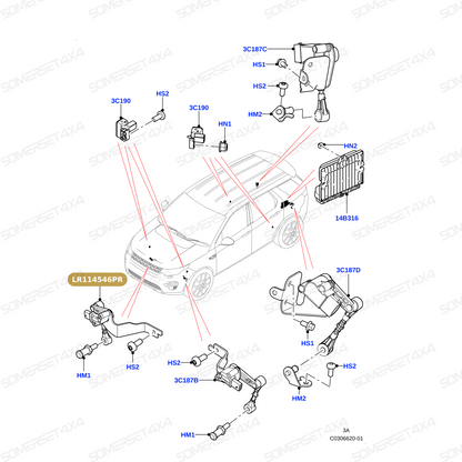 LR114546PR LAND ROVER - SENSOR - RIDE HEIGHT - AIR SUSPENSION From PROEVO+