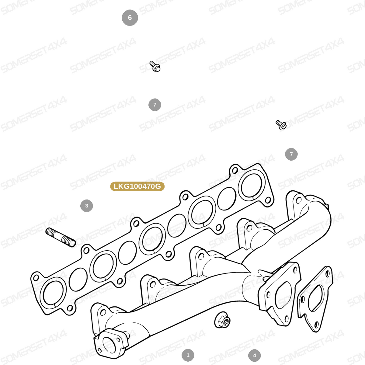 LKG100470G LAND ROVER - GASKET FOR EXHAUST MANIFOLD - TD5 From PR2 ALLMAKES OE