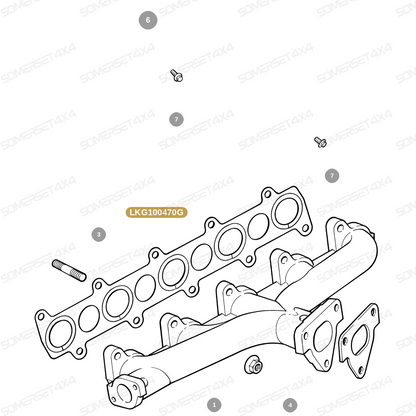 LKG100470G LAND ROVER - GASKET FOR EXHAUST MANIFOLD - TD5 From PR2 ALLMAKES OE