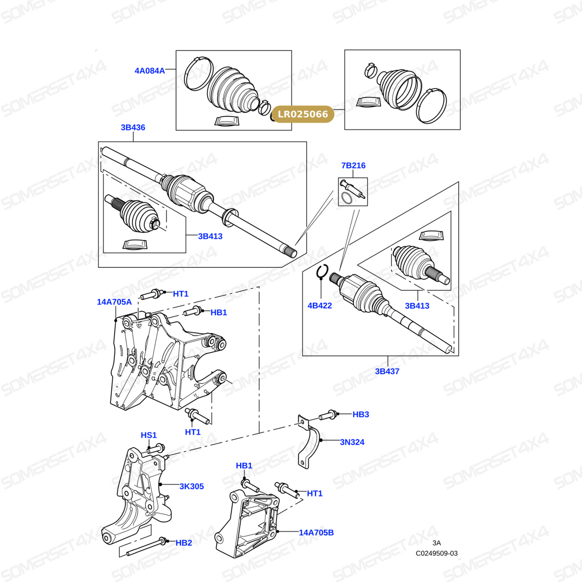 LR025066 LAND ROVER - KIT - DRIVESHAFT BOOT From GKN